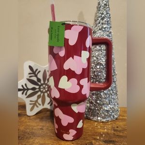 KateSpade- Valentine's Day 2024 Hearts Red Stainless Steel Tumbler 40oz